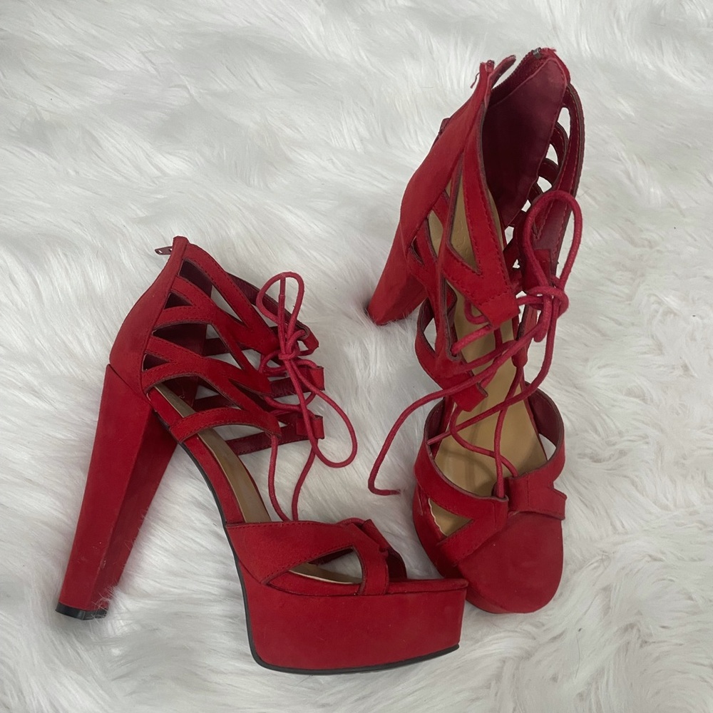 Red Strap Heels